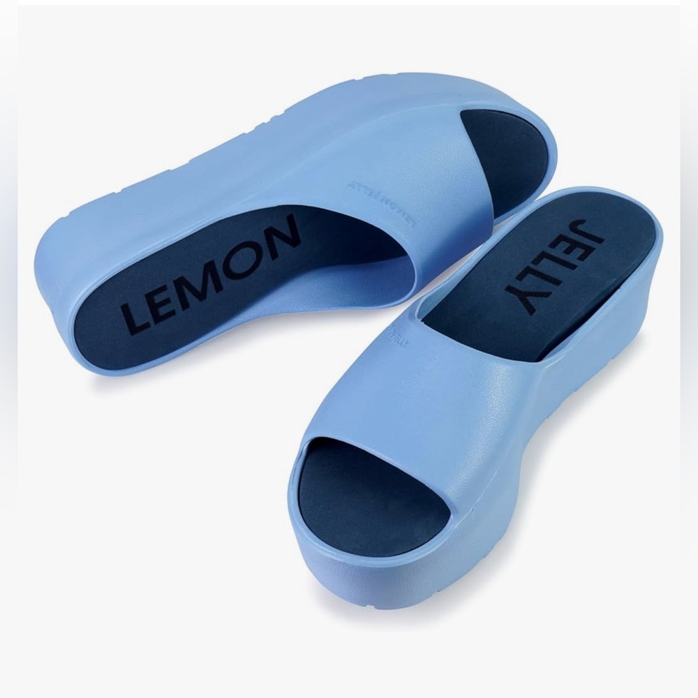 LEMON JELLY Sky Blue Platform Slide Sandals